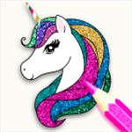 Rainbow Glitter Coloring Book – Unicorn Dash