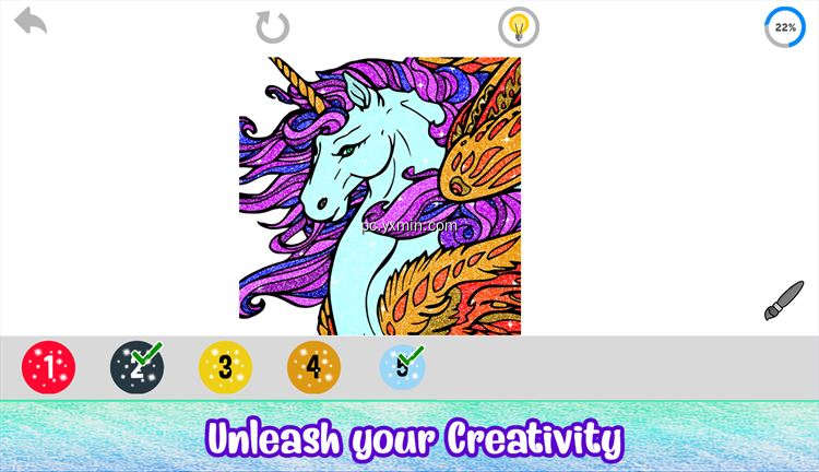 【图】Unicorn Paint by Number – Fantasy Glitter Coloring(截图2)