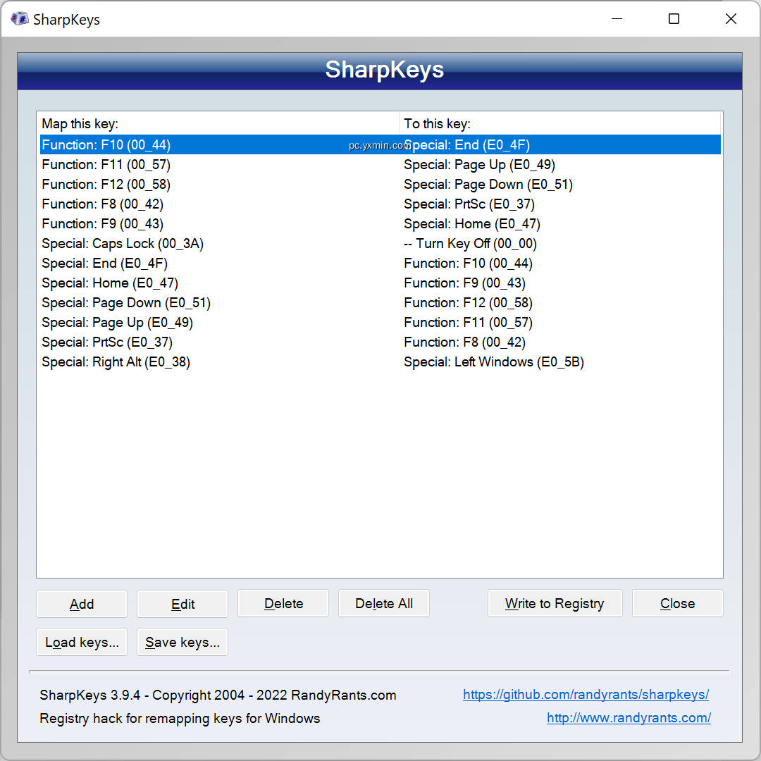 sharpkeys sharpkeys