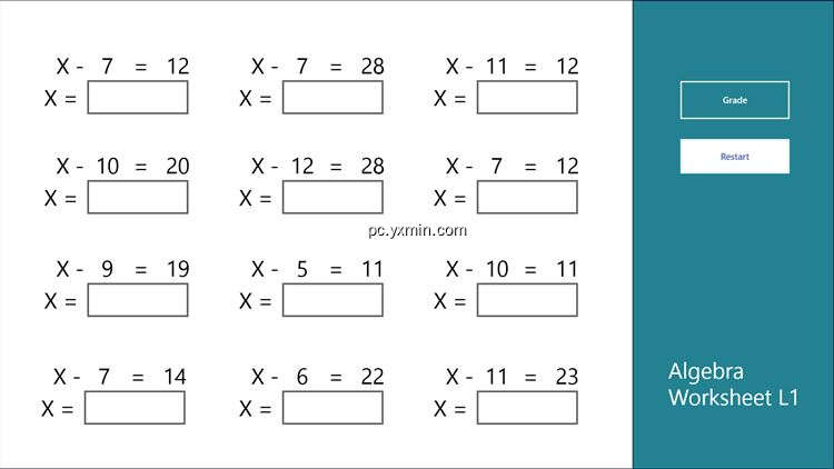 【图】Algebra Worksheet L1(截图1)