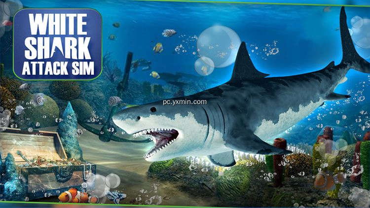 【图】Big White Shark Attack Sim 3D – Angry Fish Hunting(截图1)