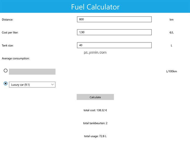 【图】Fuel Calculator(截图 0)