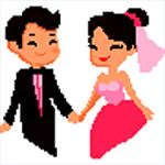 Bride & Groom Color by Number – Pixel Art Sandbox Coloring