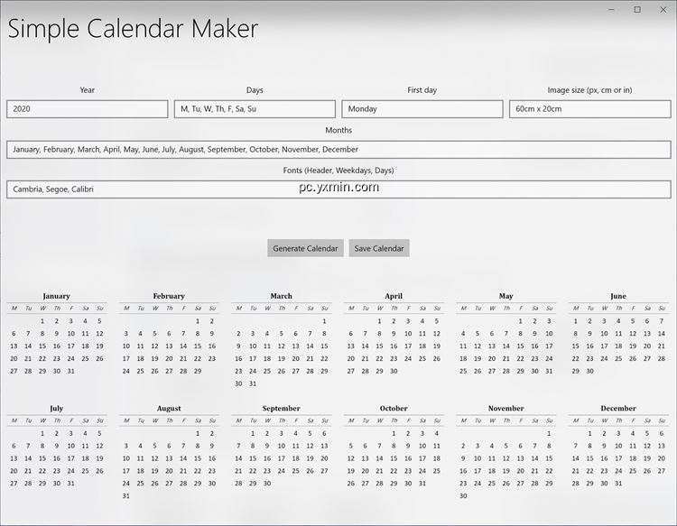 【图】Simple Calendar Maker(截图2)