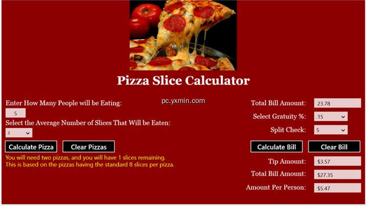 【图】Pizza Calculator(截图 1)